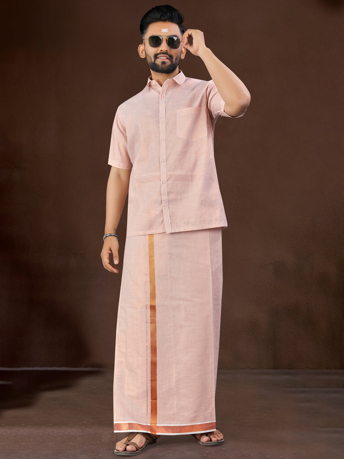 Mens Silk Dhoti Set - Roop Darshan