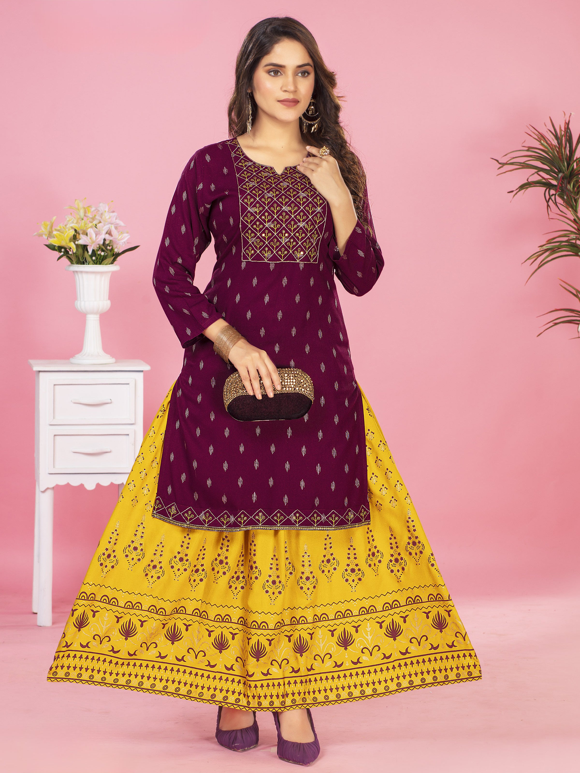 Juhi Kurti With Skirt