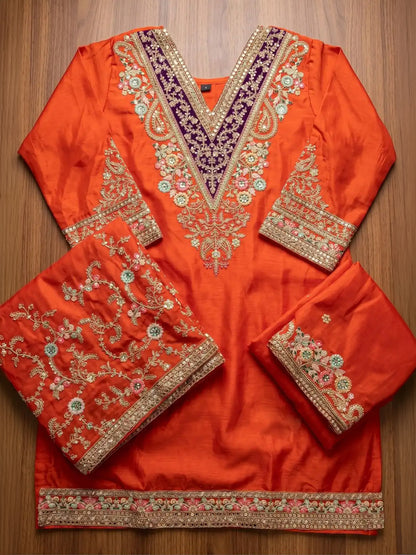 Vibha Chinon Zari Suit - Roop Darshan