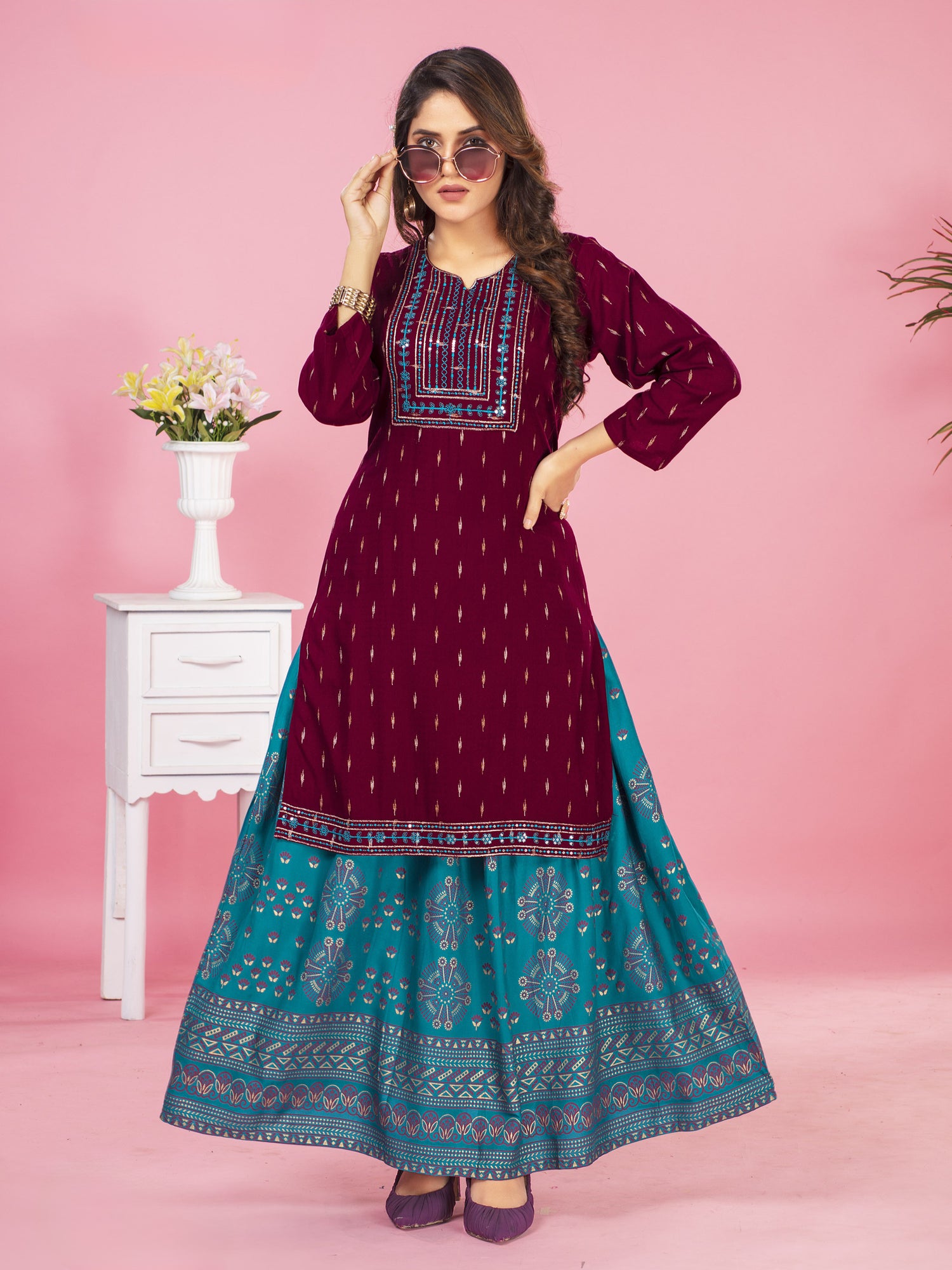 Juhi Kurti With Skirt
