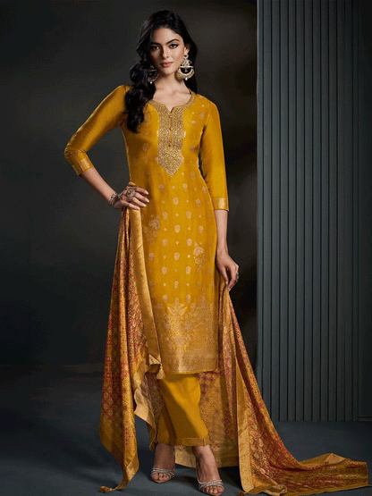 Zareen Silk Straight-cut Suit