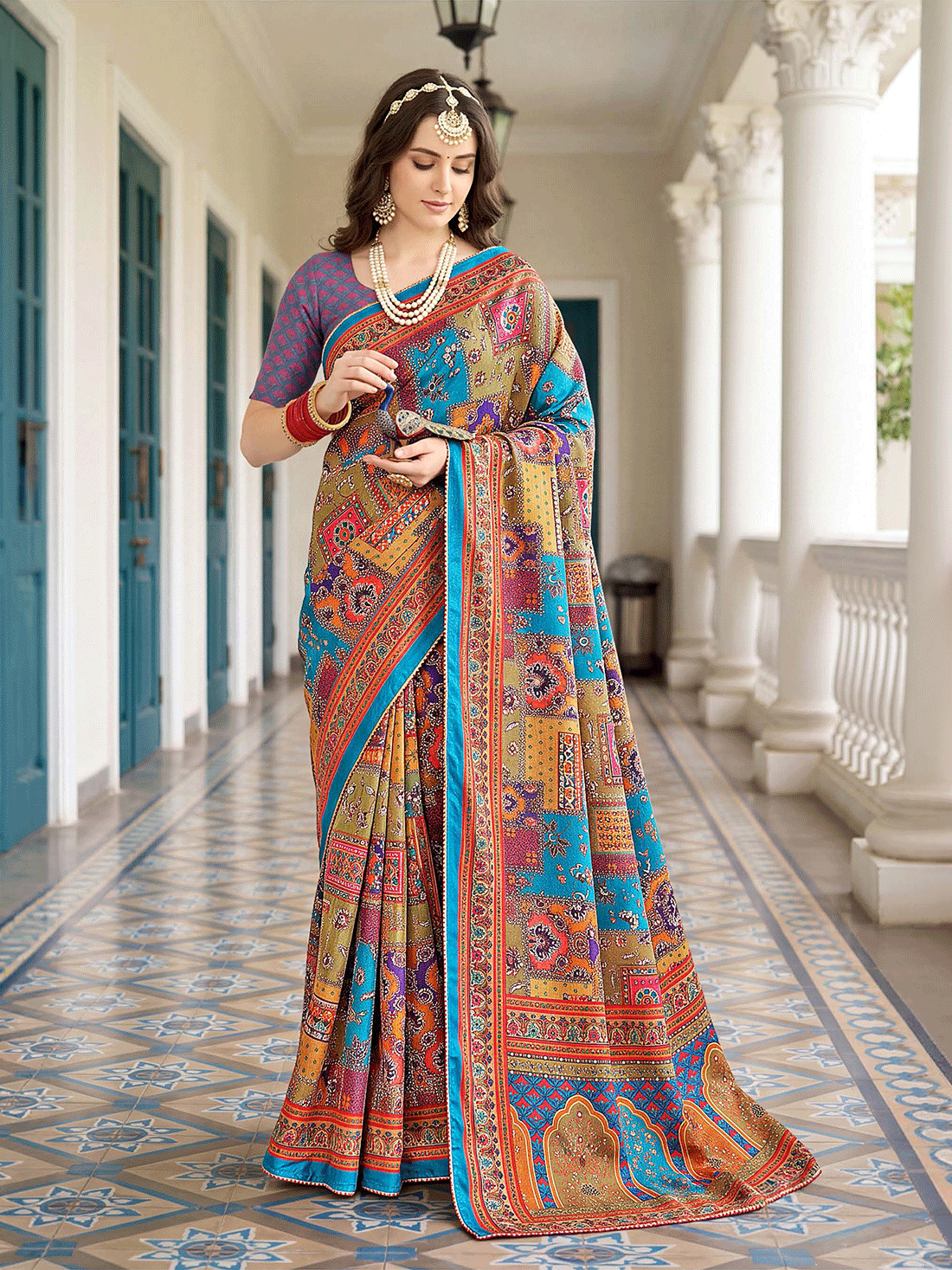 Mala Crepe Printed Saree