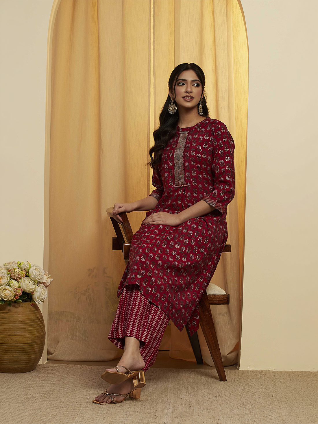 Biba Kurti With Palazzo - Roop Darshan