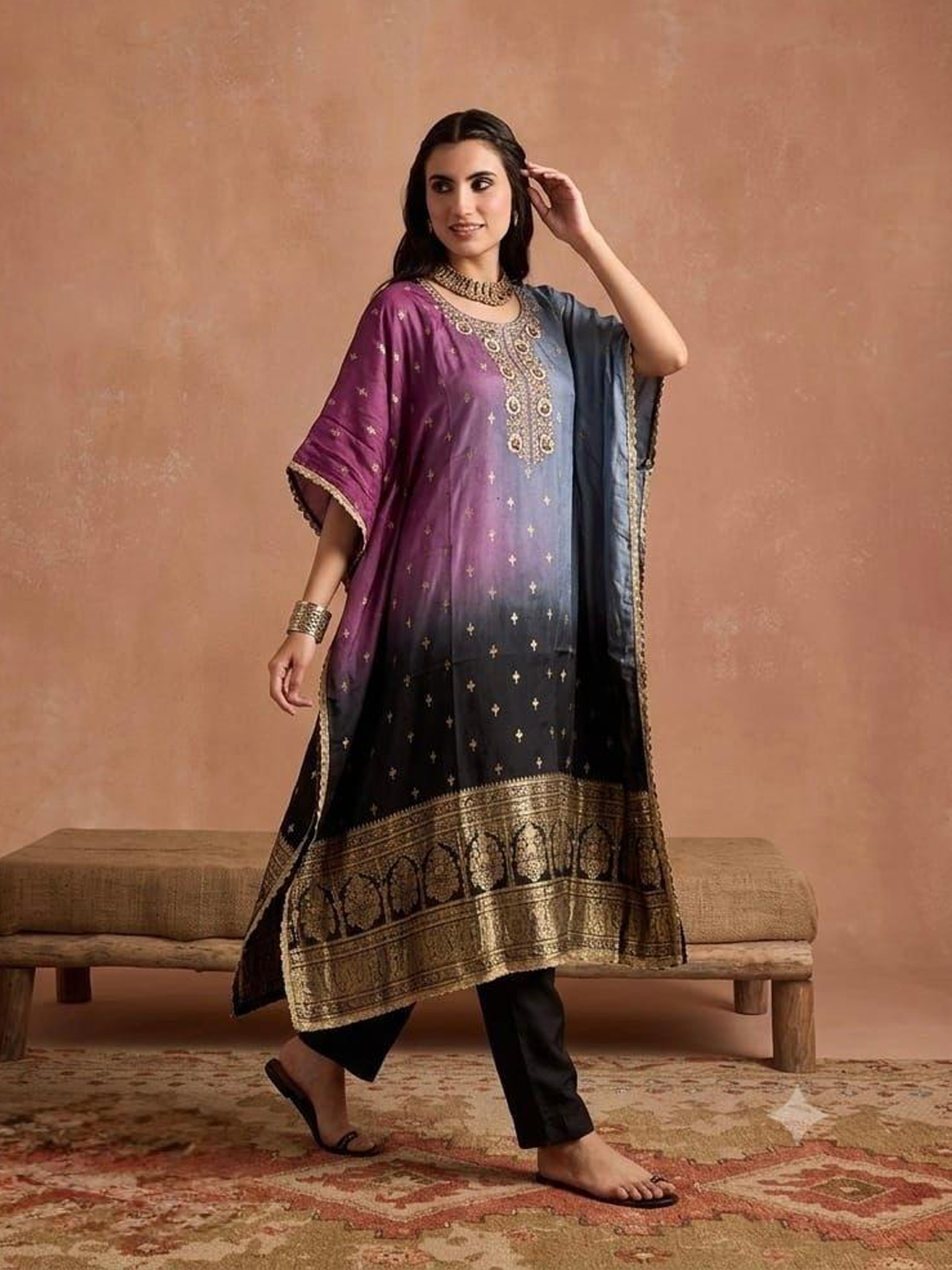 Yachika Silk Kaftan Set