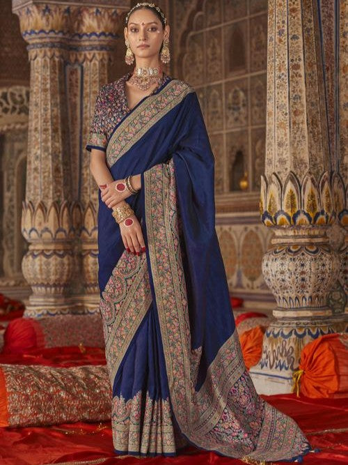 Yuvika Silk Printed Saree - Roop Darshan