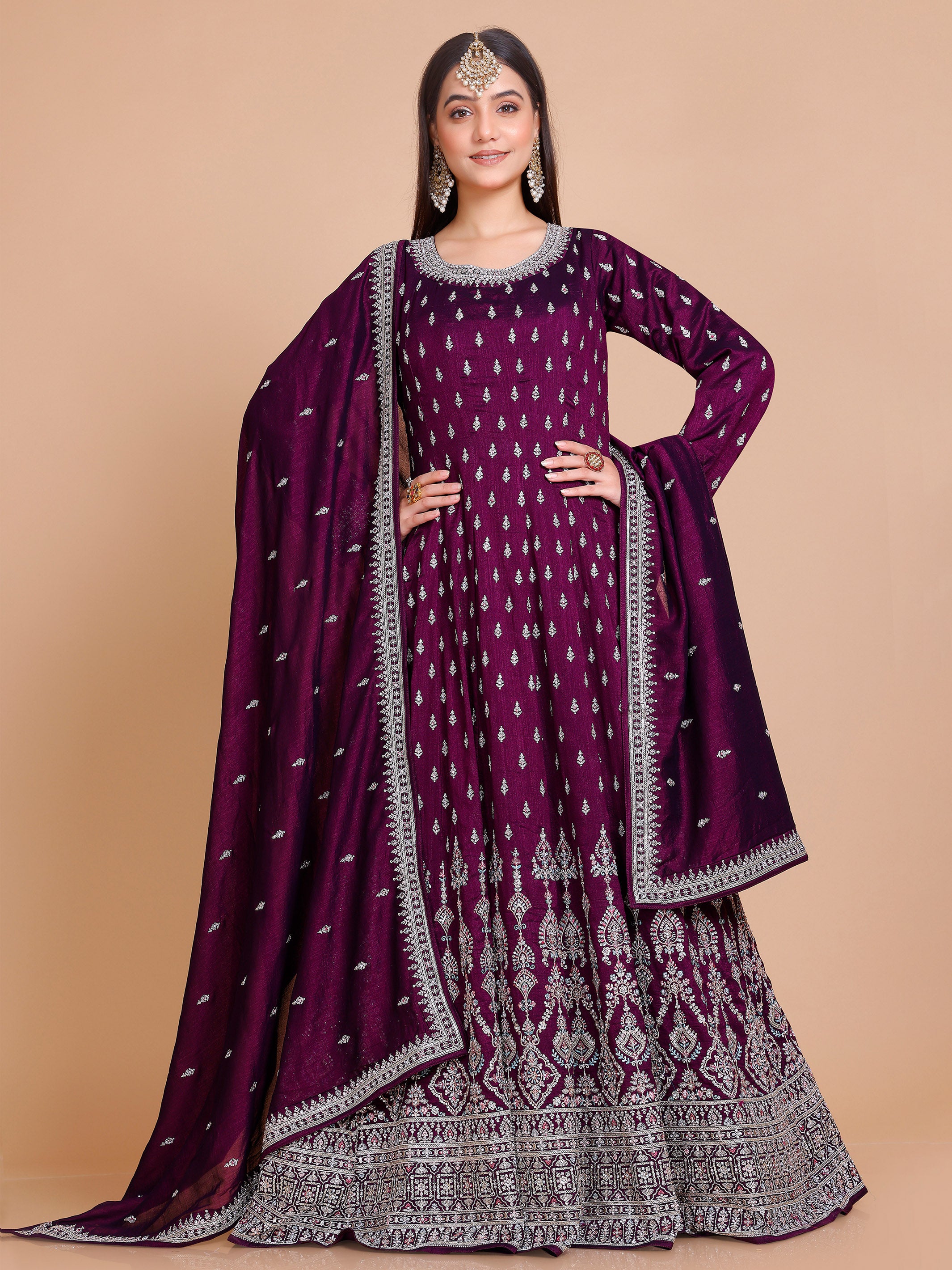 Veda Gown With Dupatta - Roop Darshan