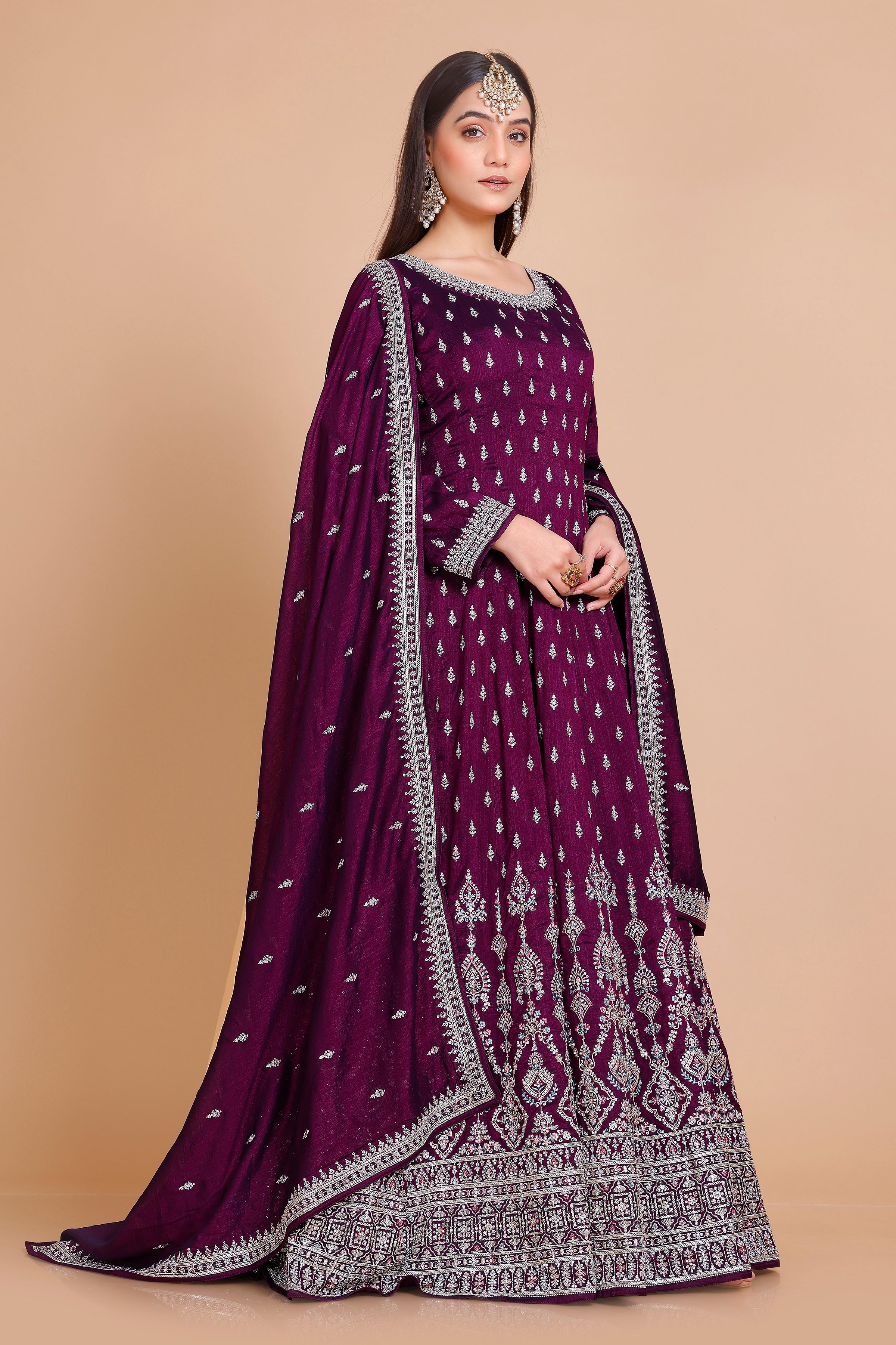 Veda Gown With Dupatta - Roop Darshan