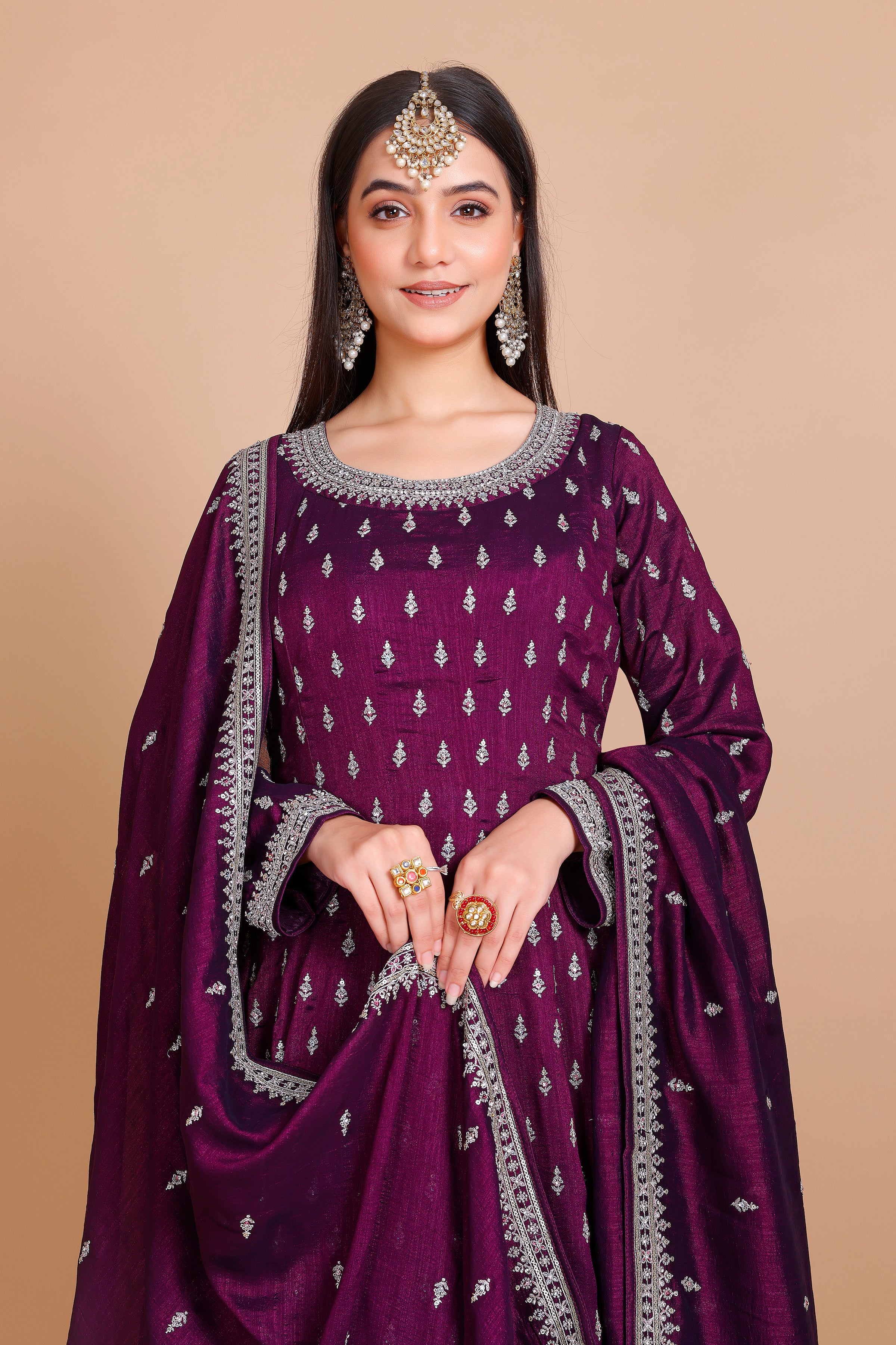 Veda Gown With Dupatta - Roop Darshan