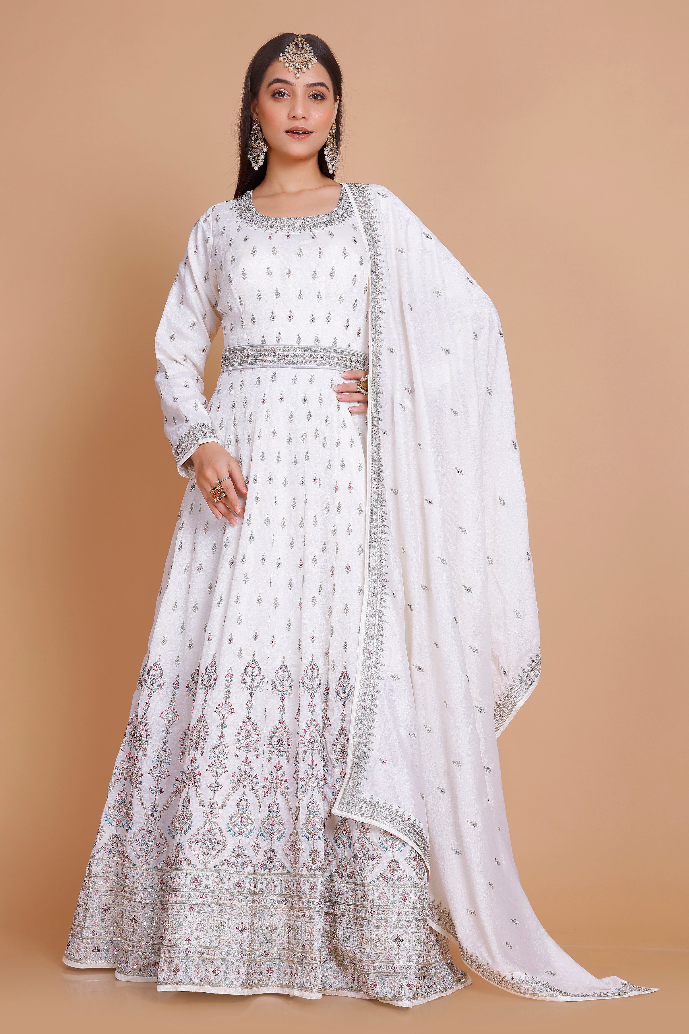 Veda Gown With Dupatta - Roop Darshan