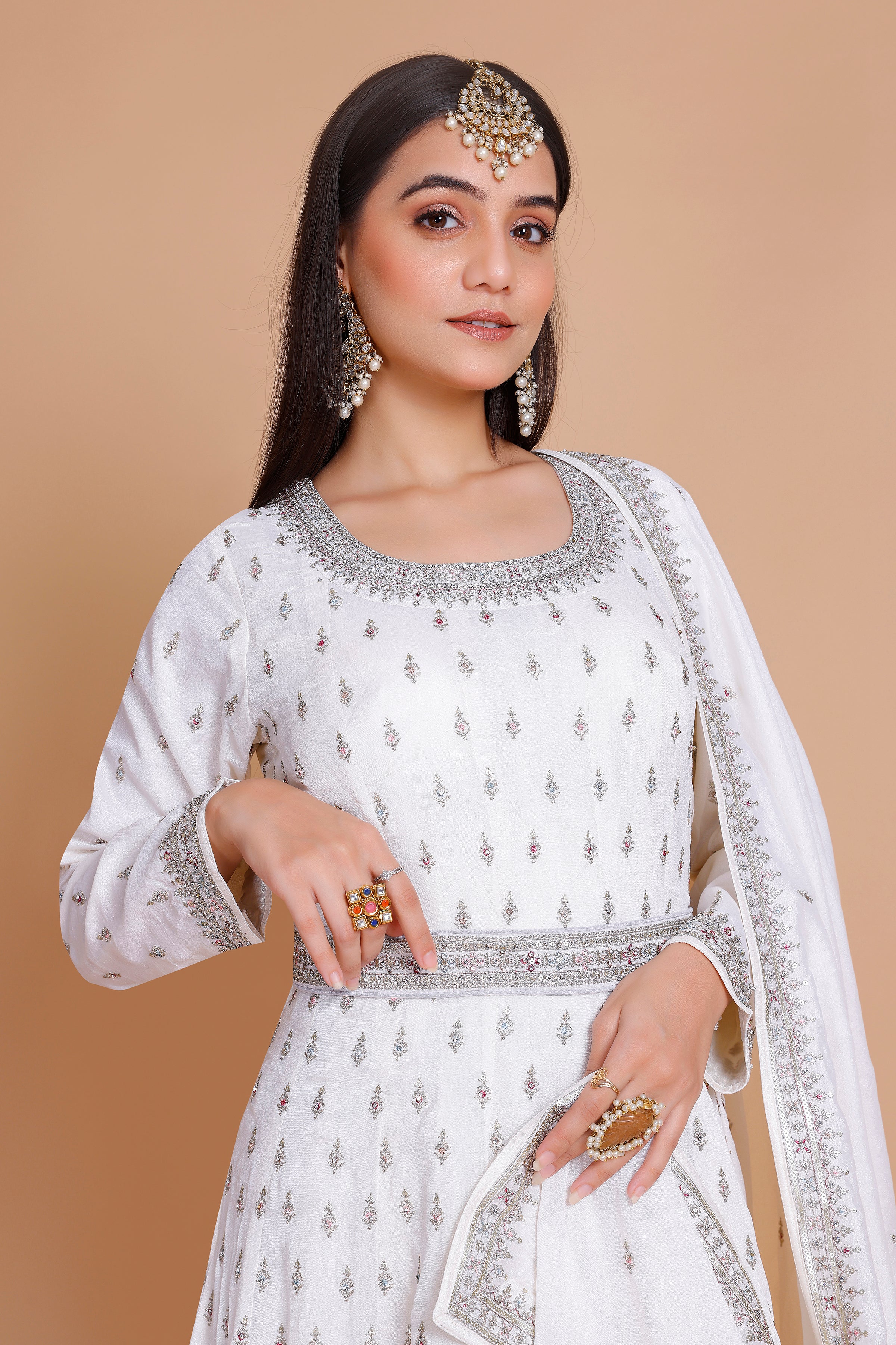 Veda Gown With Dupatta - Roop Darshan