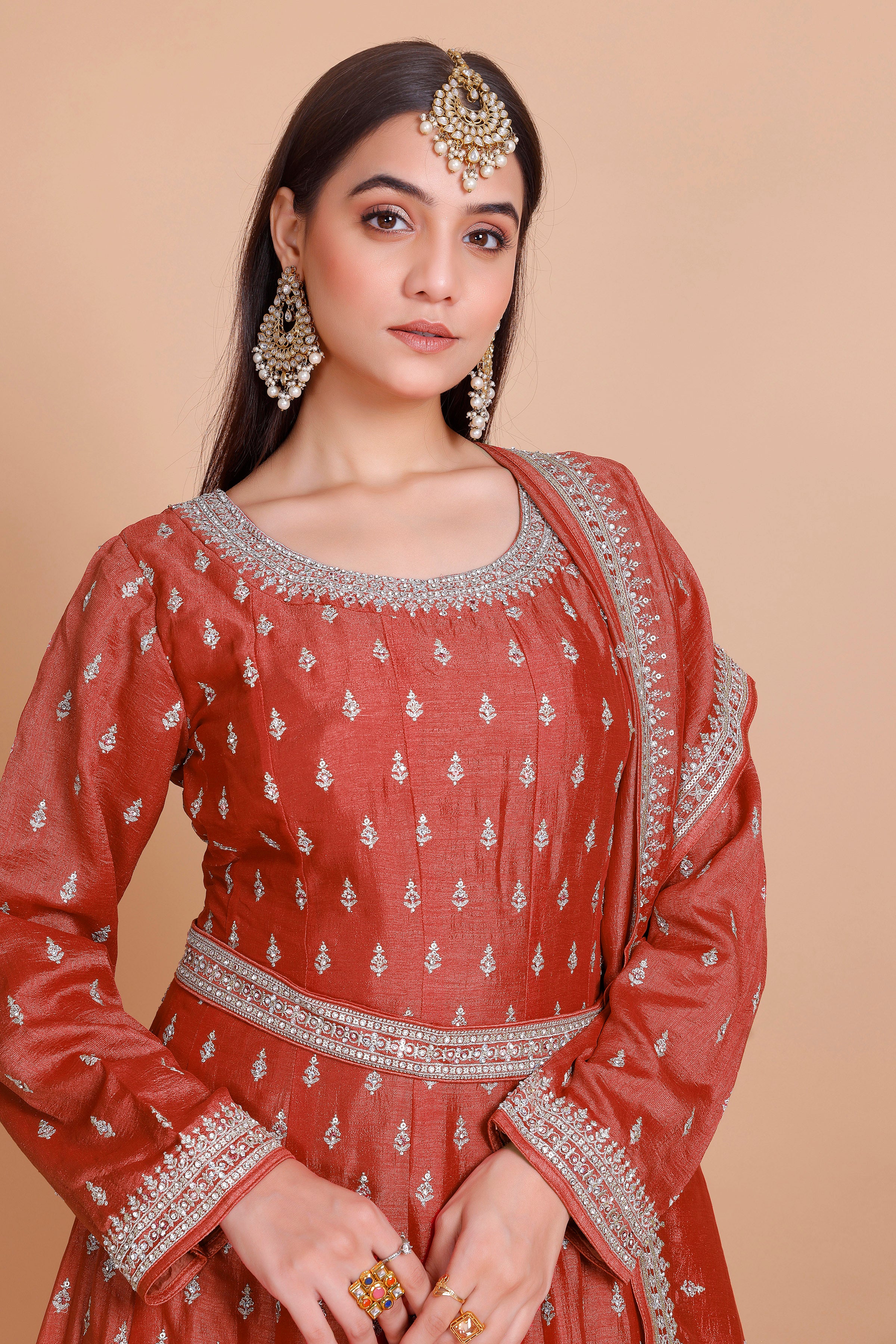 Veda Gown With Dupatta - Roop Darshan
