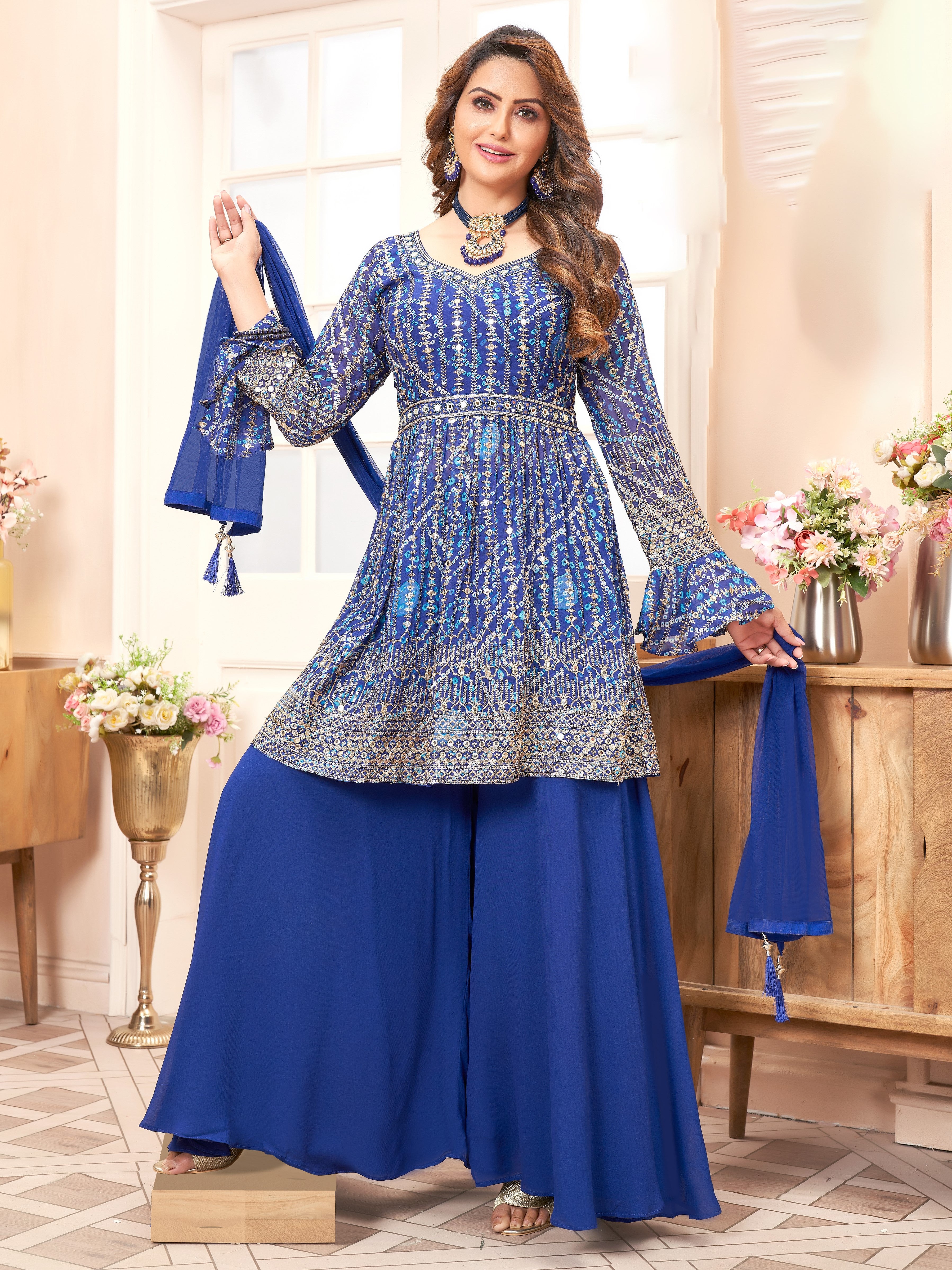 Bandhani palazzo suit hotsell