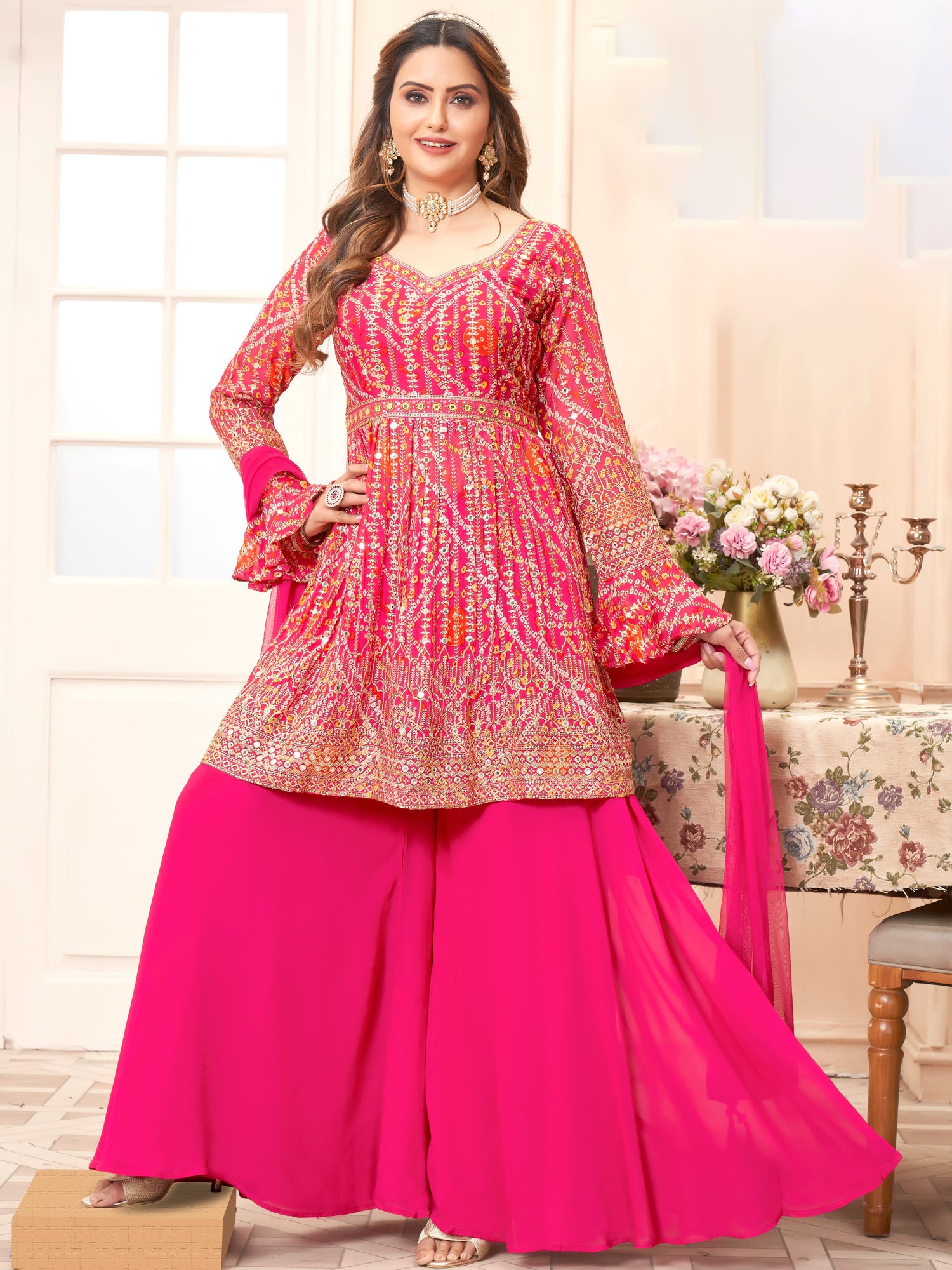 Bipasha Bandhani Palazzo Suit - Roop Darshan