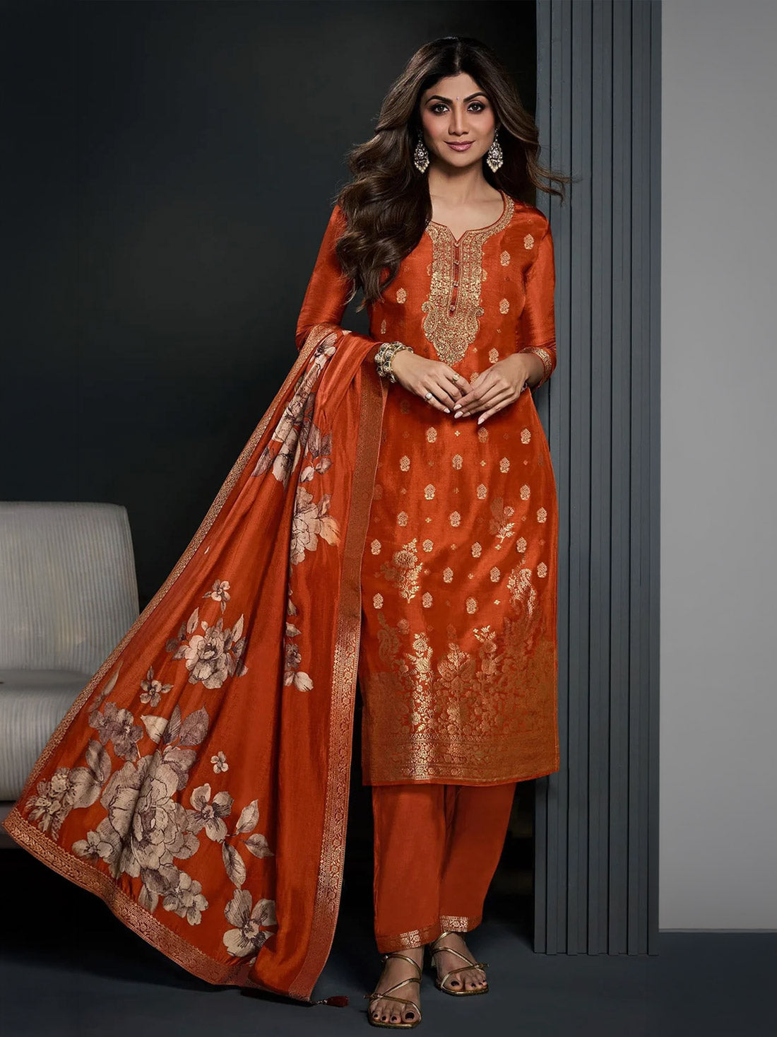 Rasika Silk Straight Suit Set