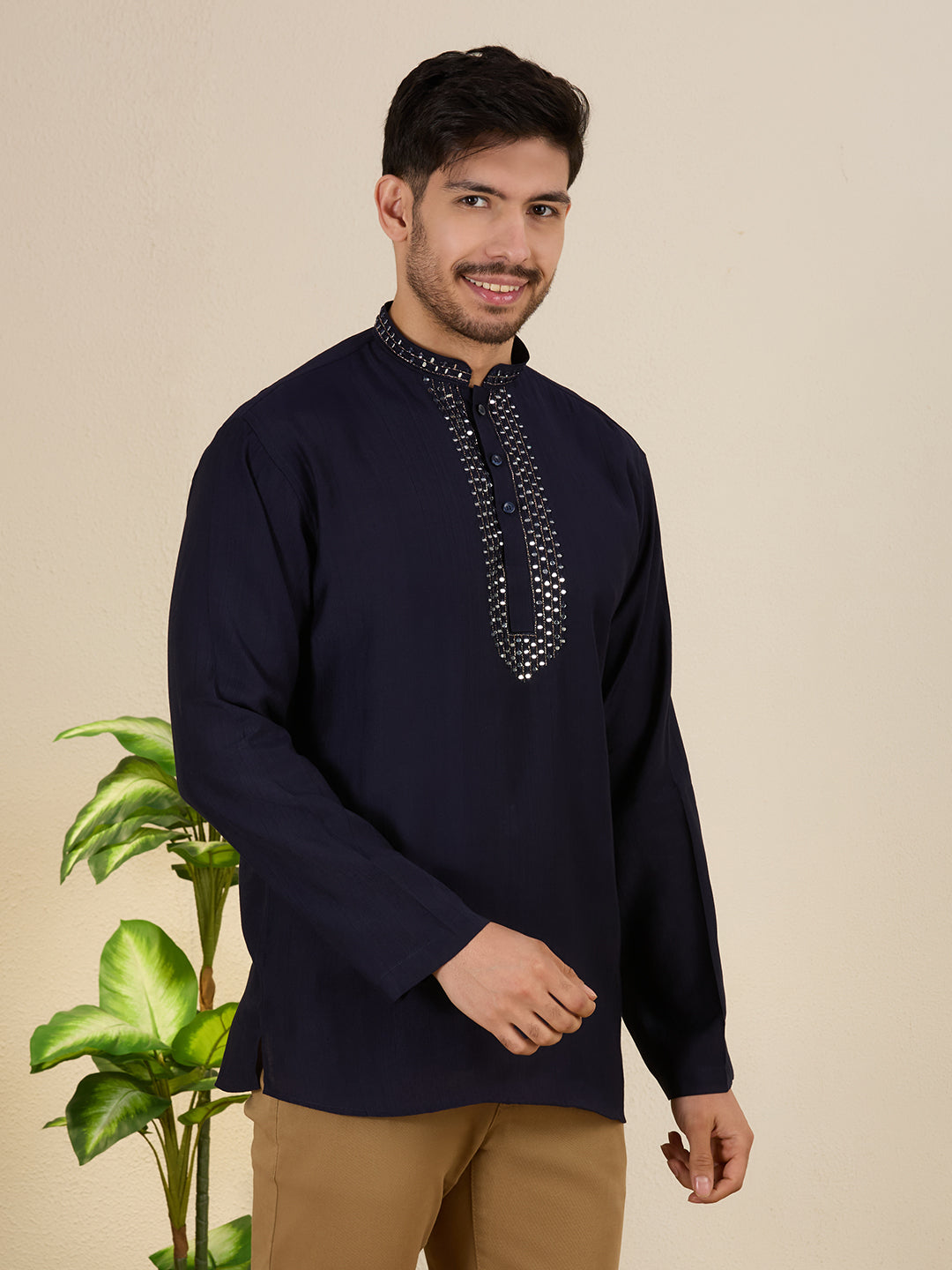 Mens Mirror Work Kurta