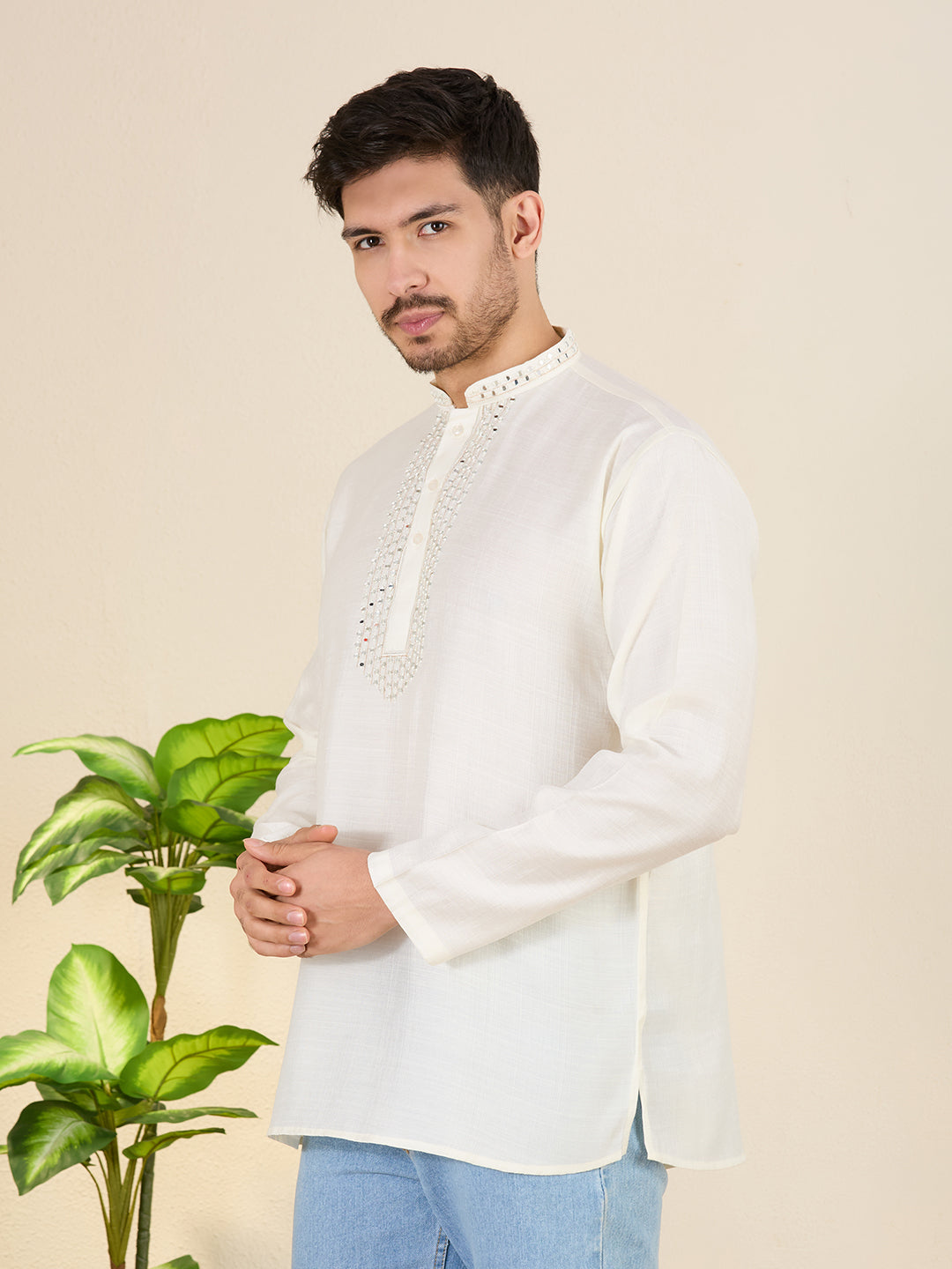 Mens Mirror Work Kurta