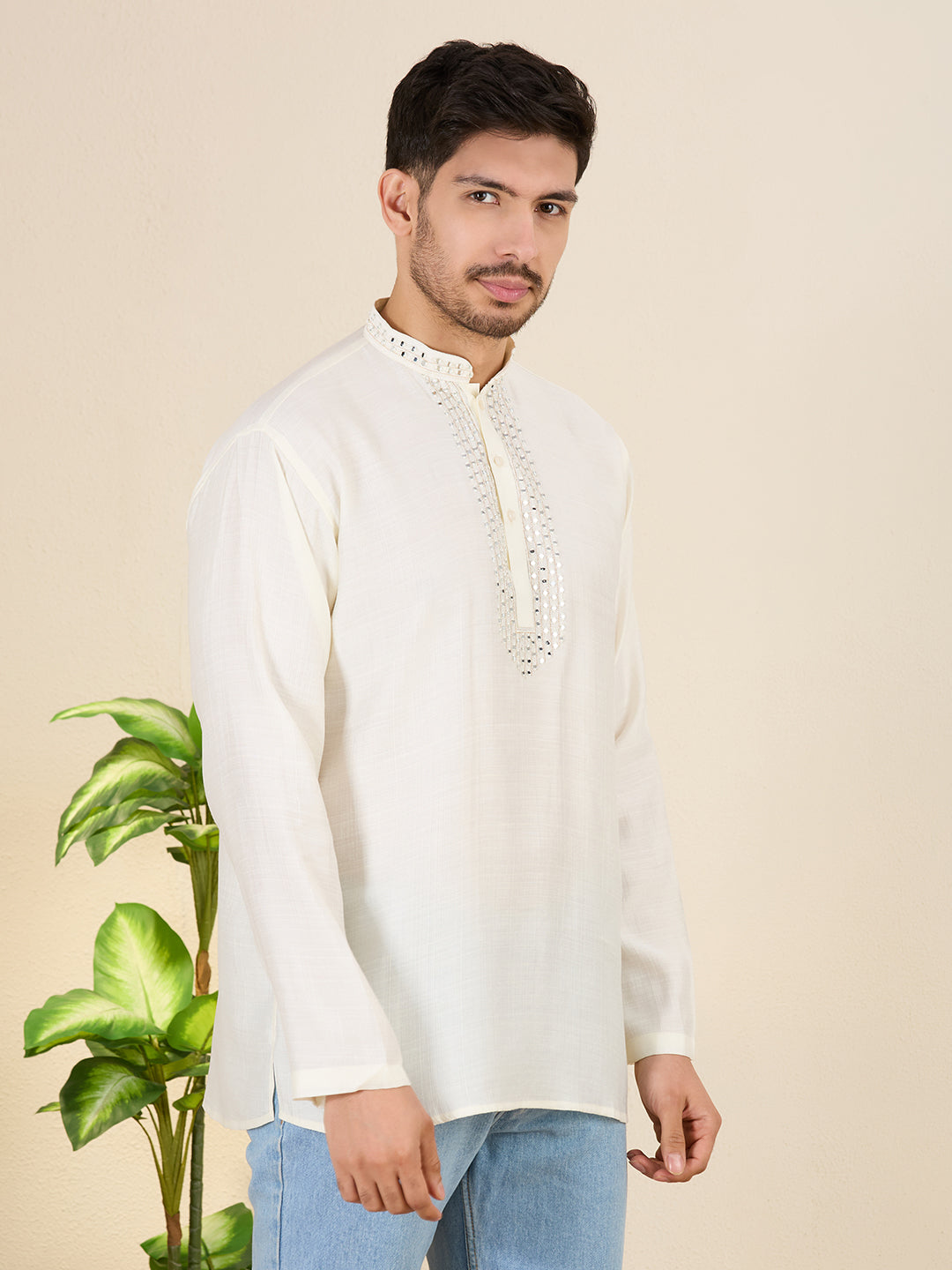 Mens Mirror Work Kurta