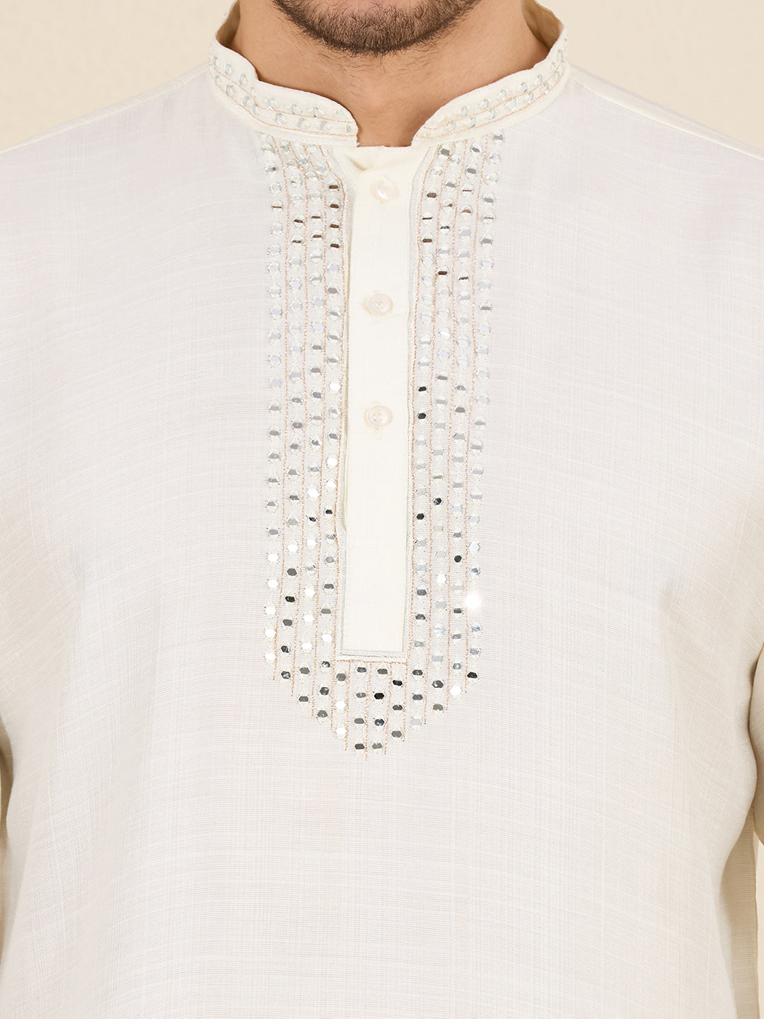 Mens Mirror Work Kurta
