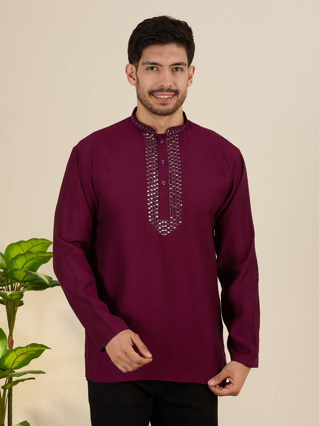 Mens Mirror Work Kurta