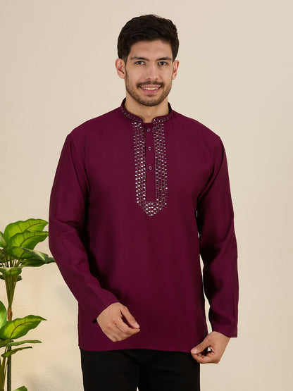 Mens Mirror Work Kurta