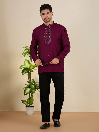 Mens Mirror Work Kurta