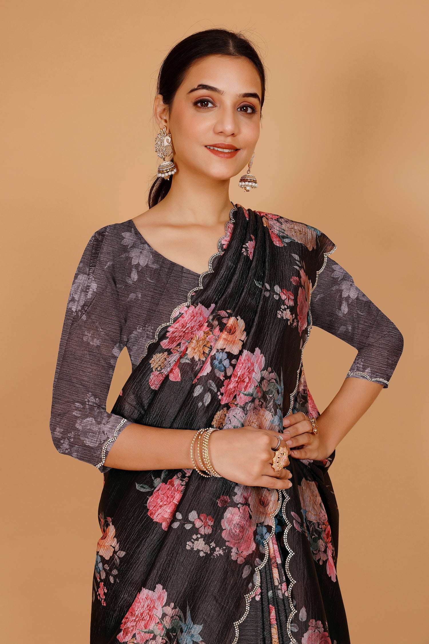 Aviya Floral Saree - Roop Darshan