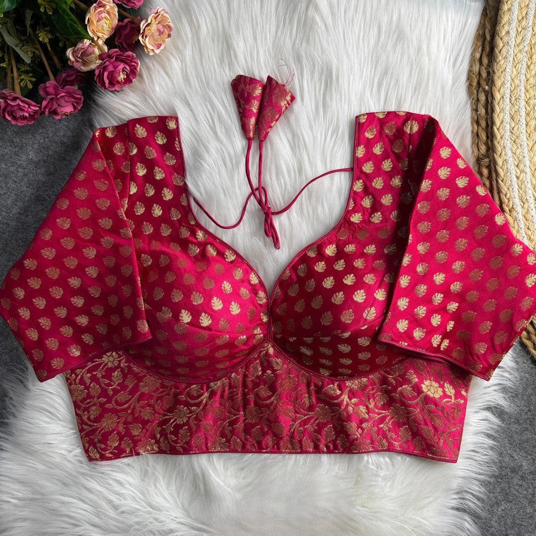 Silk Zari Work Blouse - Roop Darshan