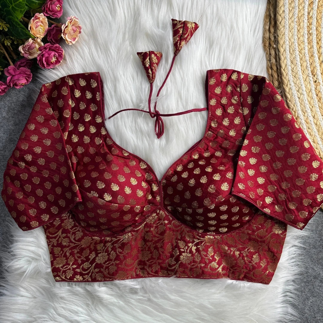 Silk Zari Work Blouse - Roop Darshan