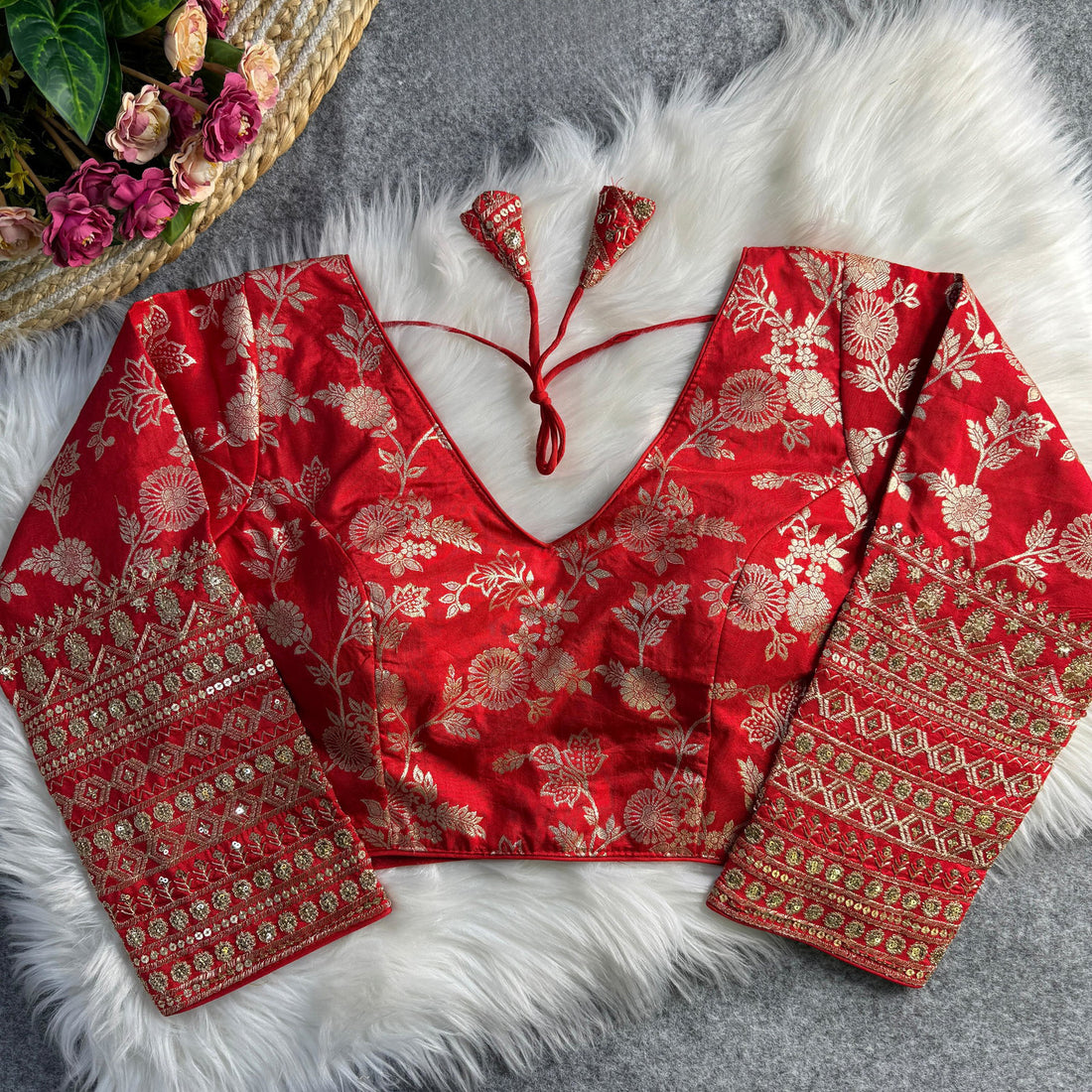 Silk Embroidered Work Blouse