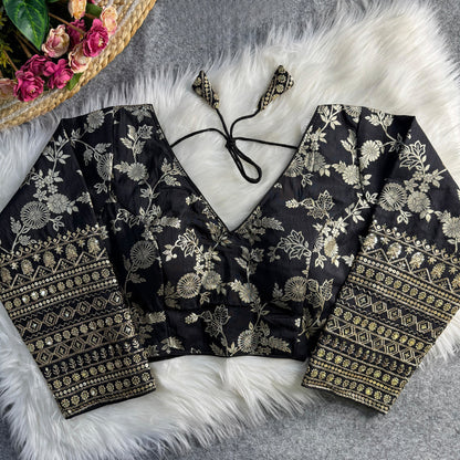 Silk Embroidered Work Blouse