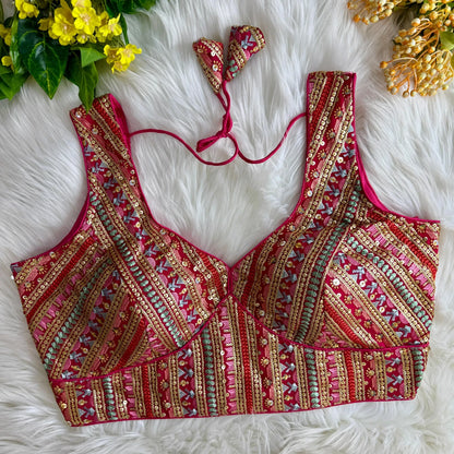 Silk Embroidered Work Blouse