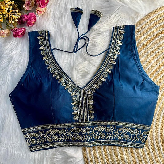 Silk Embroidered Work Blouse