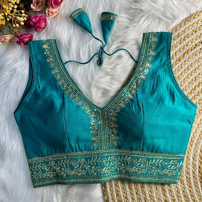 Silk Embroidered Work Blouse