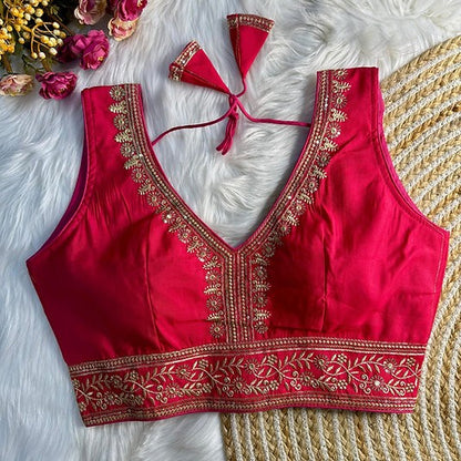 Silk Embroidered Work Blouse