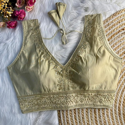 Silk Embroidered Work Blouse