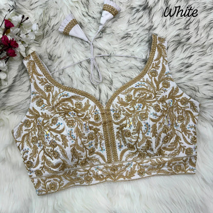 Dupion Embroidered Work Blouse