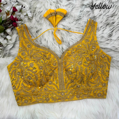 Dupion Embroidered Work Blouse