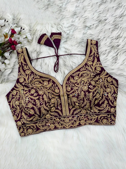 Dupion Embroidered Work Blouse