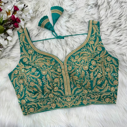 Dupion Embroidered Work Blouse