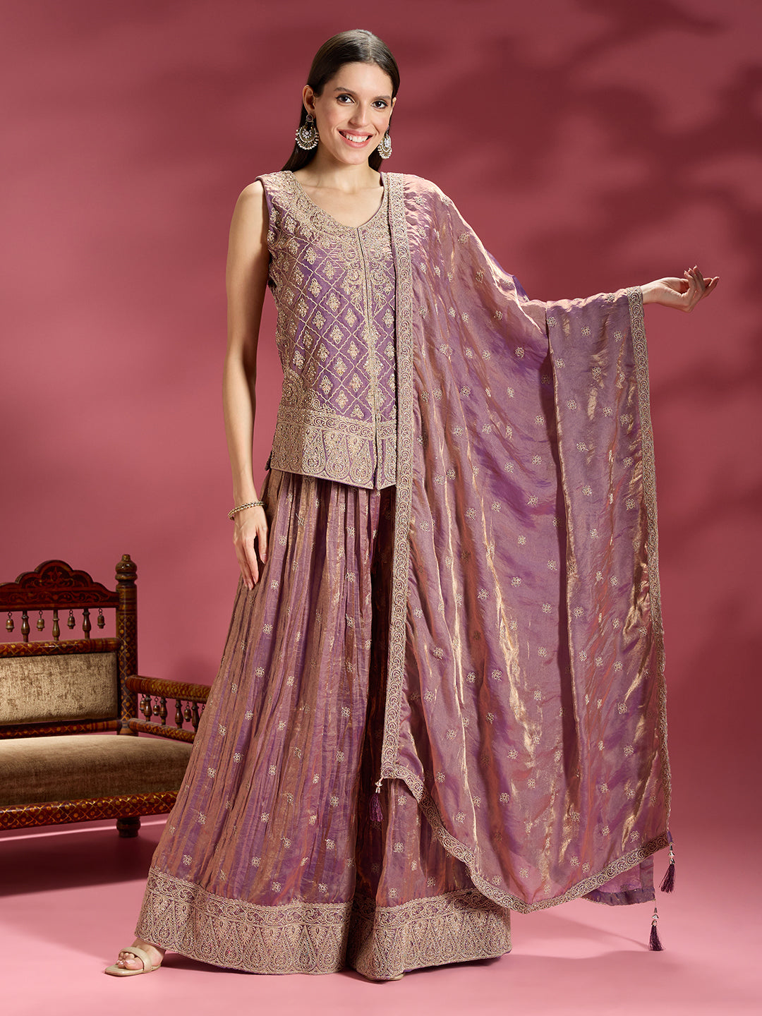 Akshra Organza Palazzo Suit