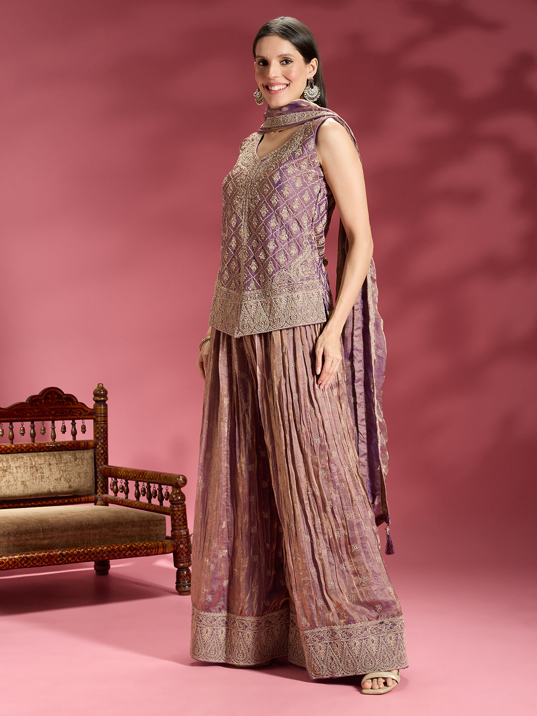 Akshra Organza Palazzo Suit