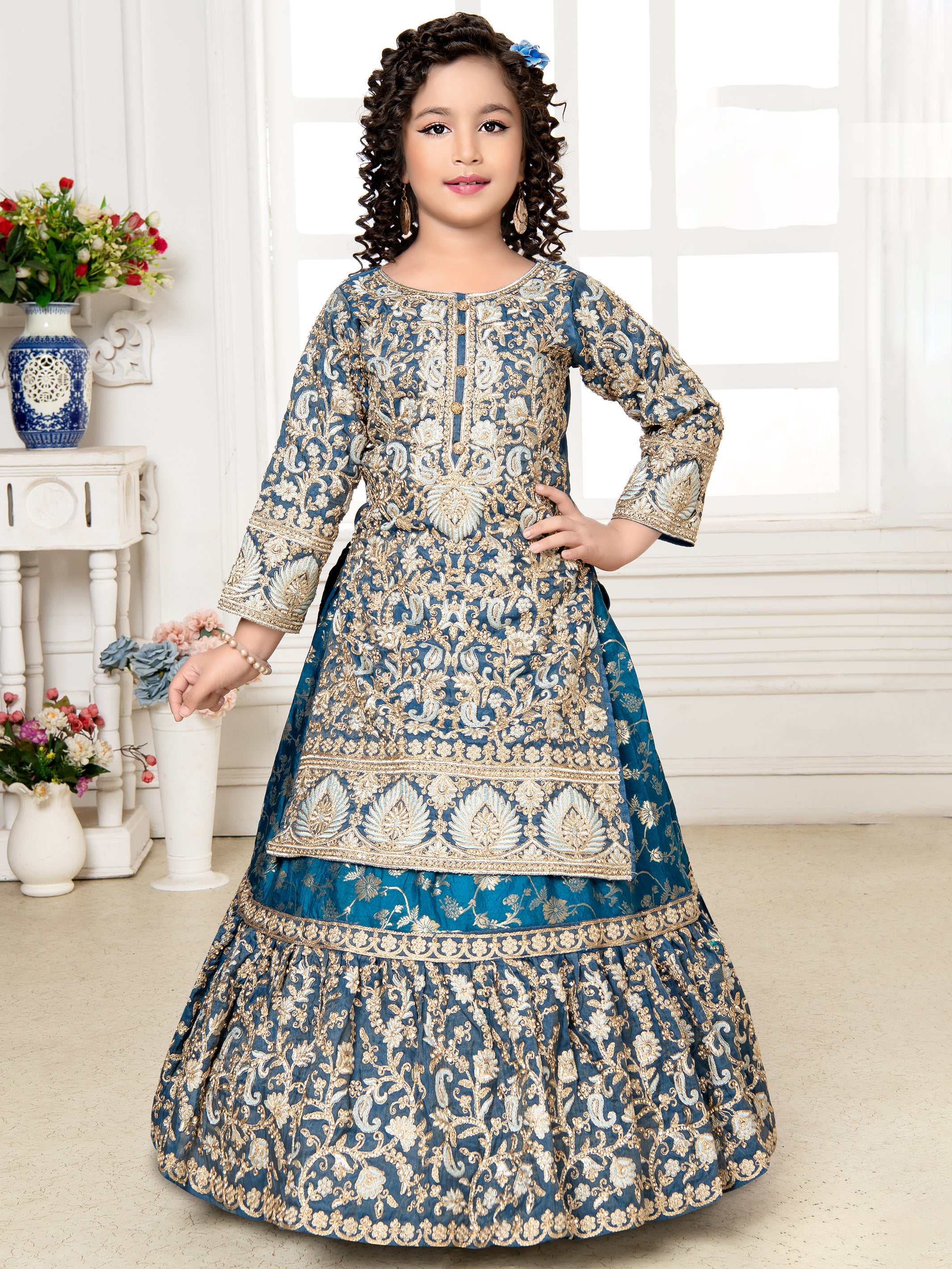 Aiza Long Top Lehenga Suit - Roop Darshan