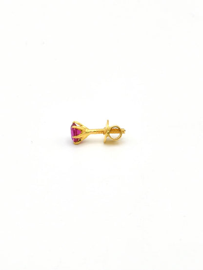 22ct Gold Pink CZ Stud Earrings - Roop Darshan