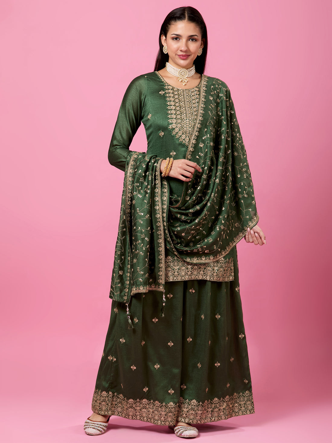 Rajata Plazzo Suit - Roop Darshan