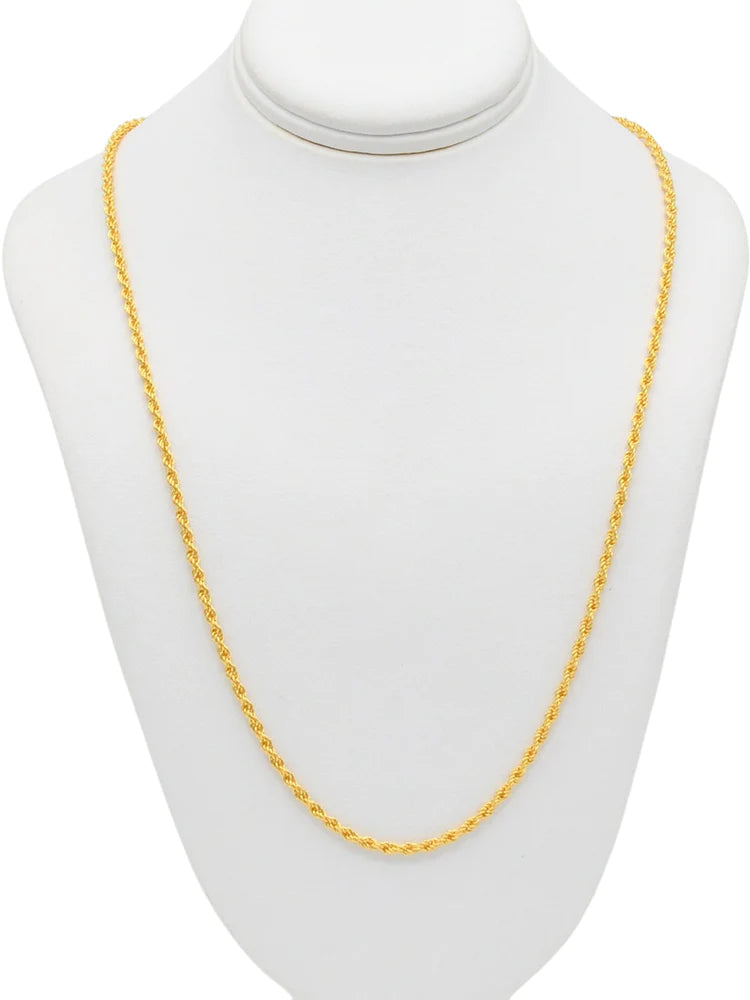 22ct Gold Hollow Rope Chain - Roop Darshan