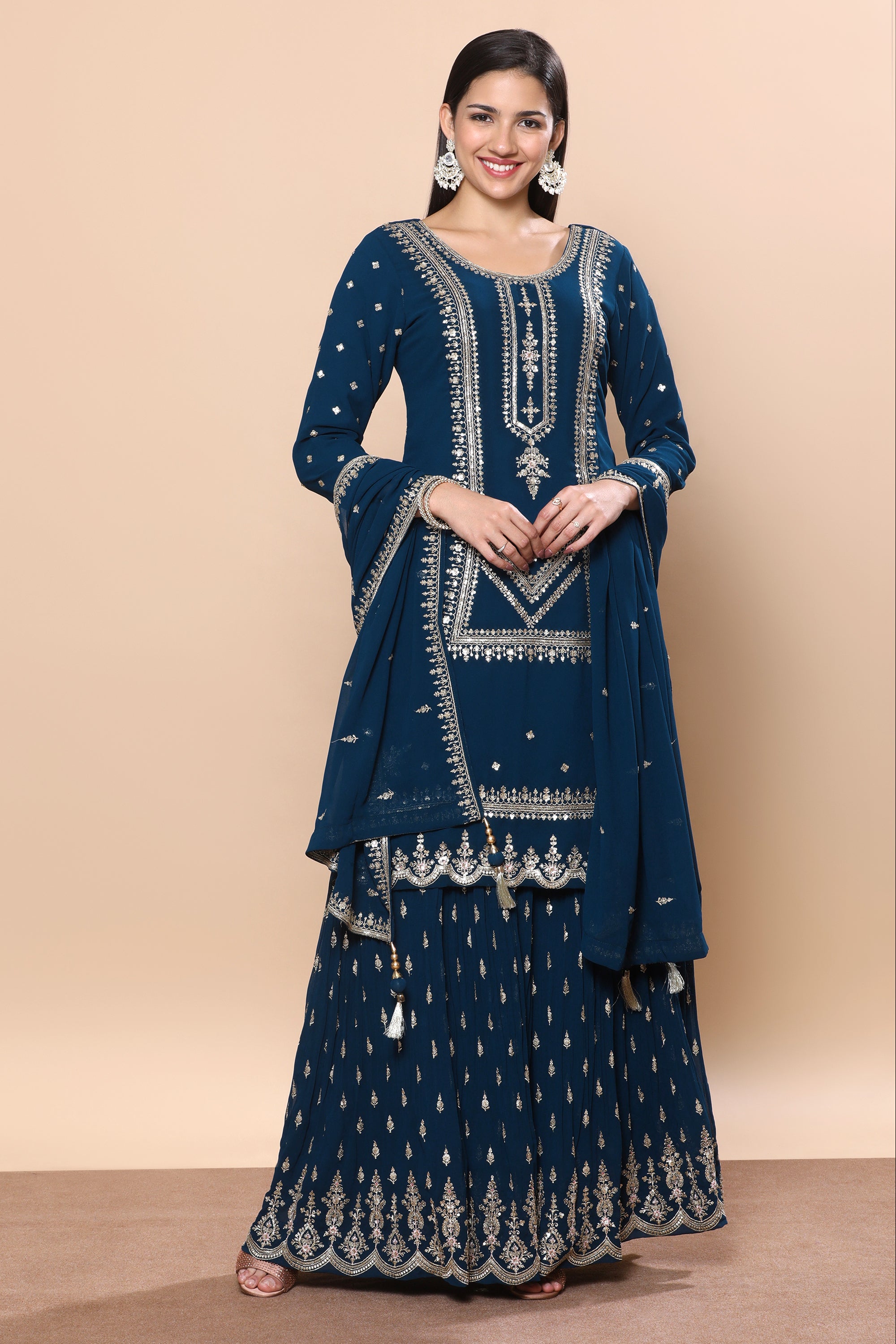 Hasina Palazzo Suit - Roop Darshan