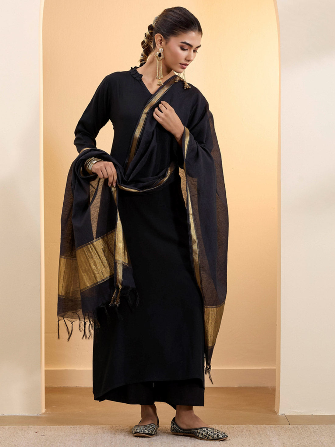 Biba Cotton Zari Dupatta - Roop Darshan