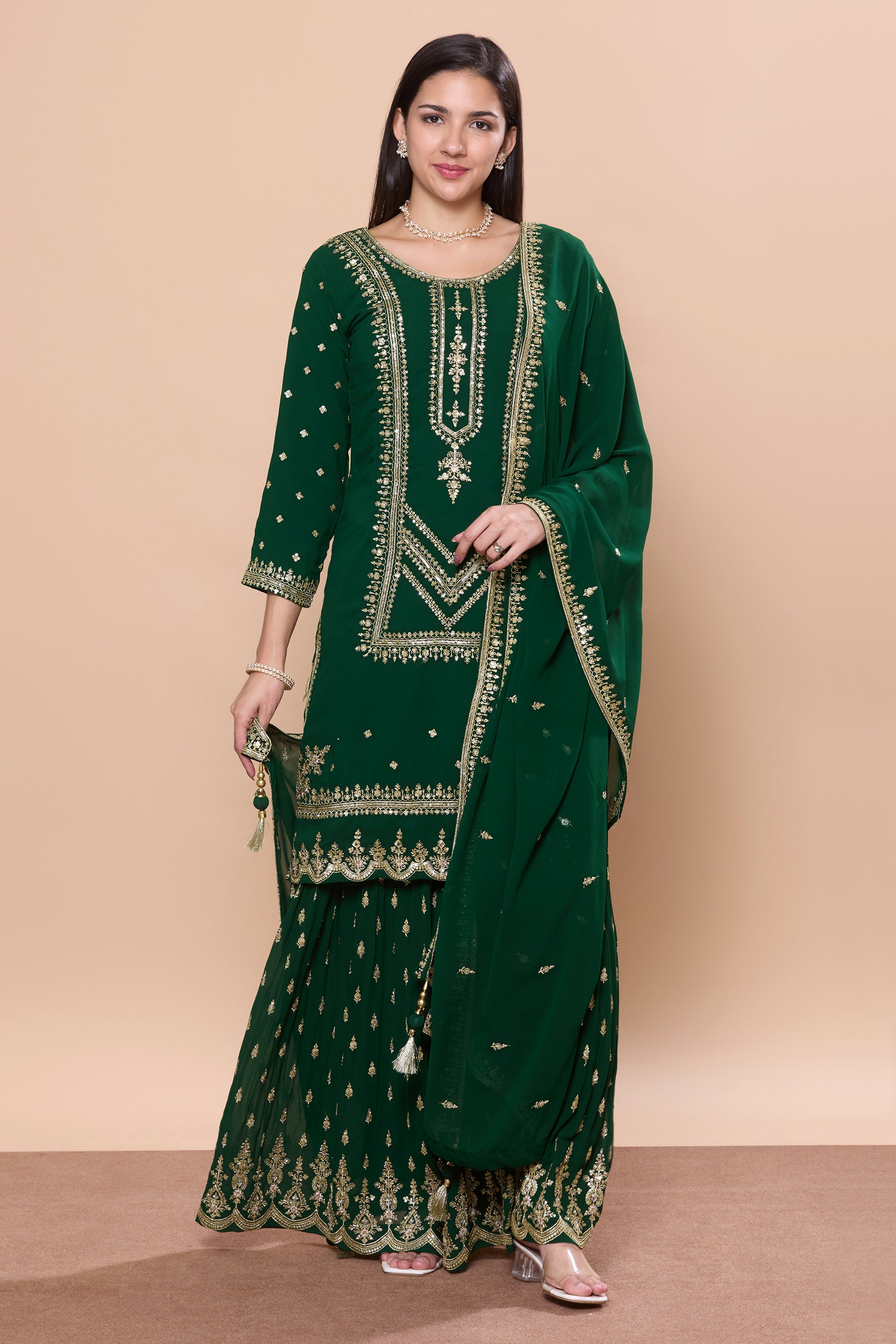 Hasina Palazzo Suit - Roop Darshan