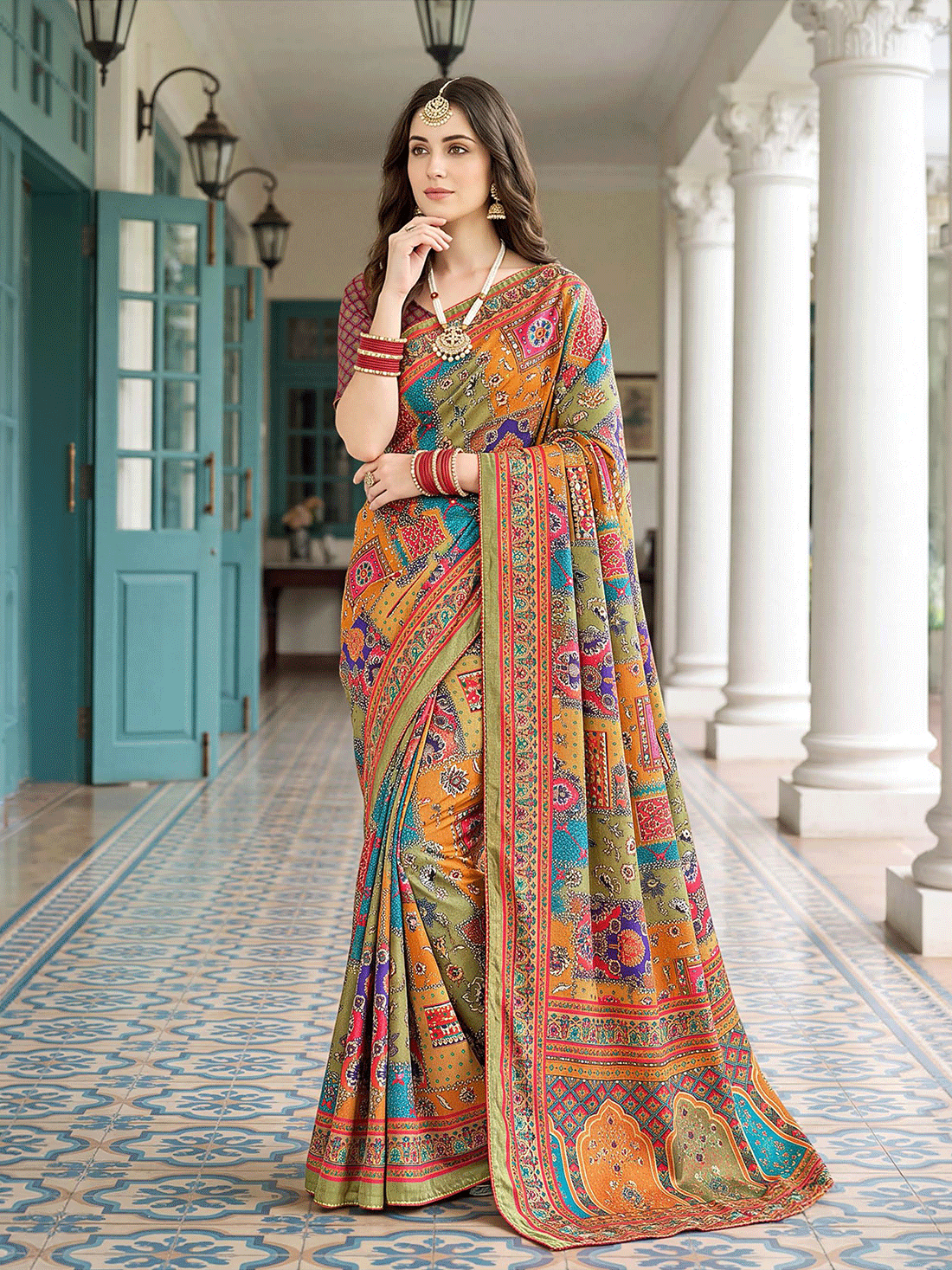 Mala Crepe Printed Saree