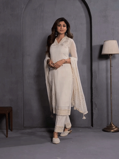 Amna Cotton Straight Suit Set
